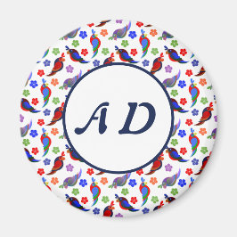 Imã Parrots and Flowers