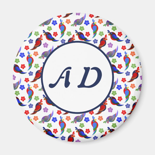 Imã Parrots and Flowers (Frente)