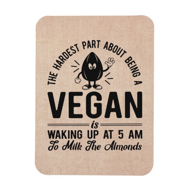 Ímã Parte mais difícil de Vegan, Leite as amêndoas, En (Vertical)