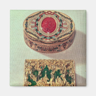 Imã Parte superior: Snuffbox Dourado embutido com as