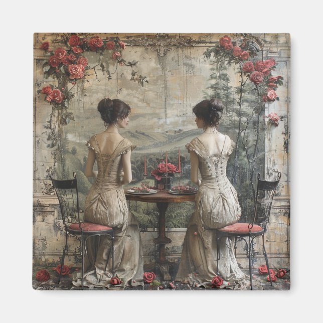 Imã Partido do Tea Twins Vitoriano - Magnet (Frente)