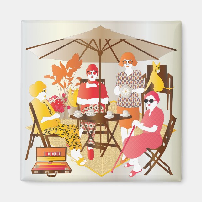 Imã Partido Mah Jongg Tea (Frente)