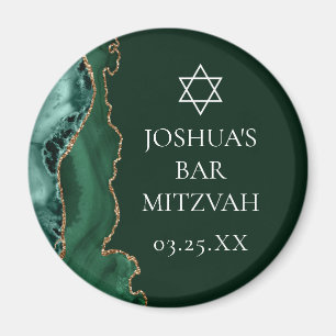 Imã Partido Mitzvah, Bar de Agate Dourado Verde Escuro