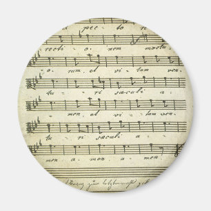 Imã Partitura do vintage, contagem musical antiga 1810