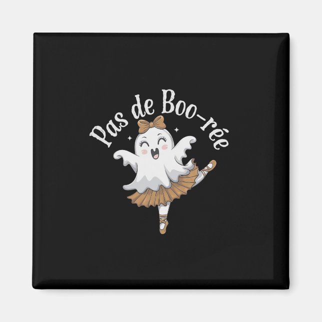 Imã Pas De Boo-rée Funny Balé Fantasma Dança Halloween (Frente)