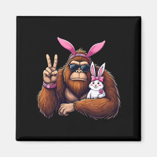Imã Páscoa Bigfoot Bunny Funny Páscoa Day Sasquatch Bo
