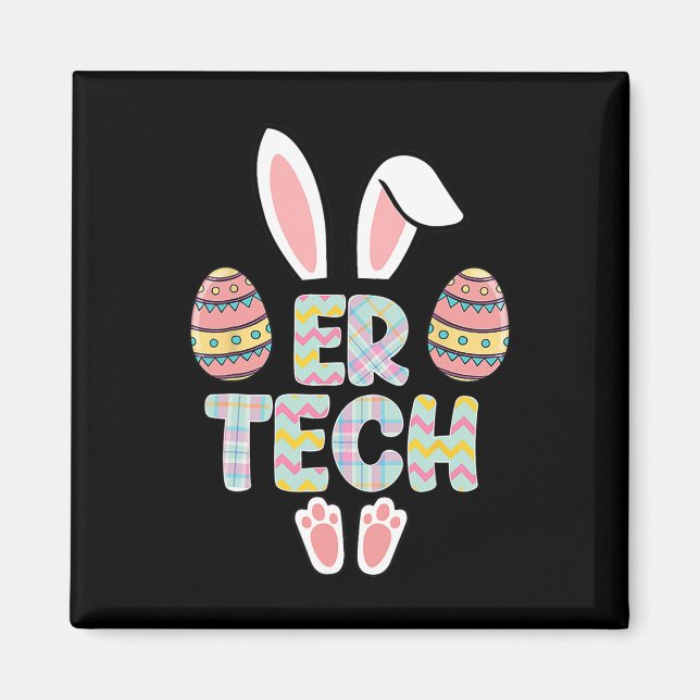 Imã Páscoa Bonita Er Tech Bunny Ears Ovos Felzs pascoa (Frente)