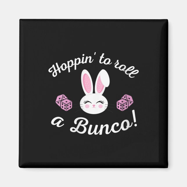 Imã Páscoa Bunco Hoppin Para Rolar Um Bunco Dice Bunny (Frente)