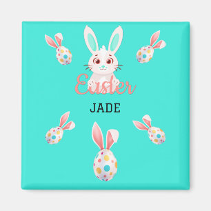 IMÃ " PÁSCOA" BUNNY MAGNET COM OVOS E NOME ESPECIFICAD