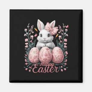 Imã Páscoa Chinoiserie Floral Bunny Com Coquete Bonito