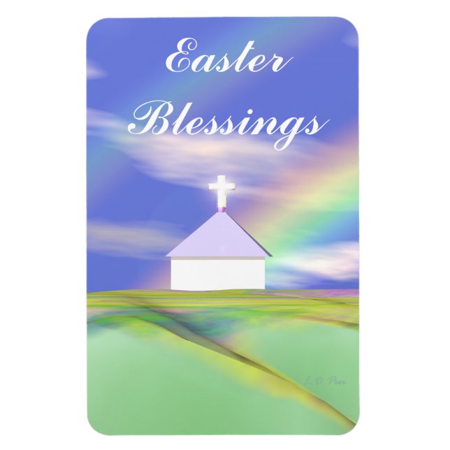 Ímã Páscoa Church e Rainbow (Vertical)