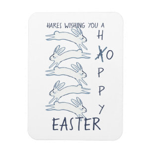 Ímã Páscoa De Hoppy Rabbit Azul, Letra Simples De Des