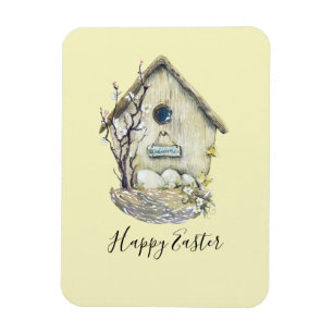 Ímã Páscoa de Ovos de Birdhouse com Aquarela