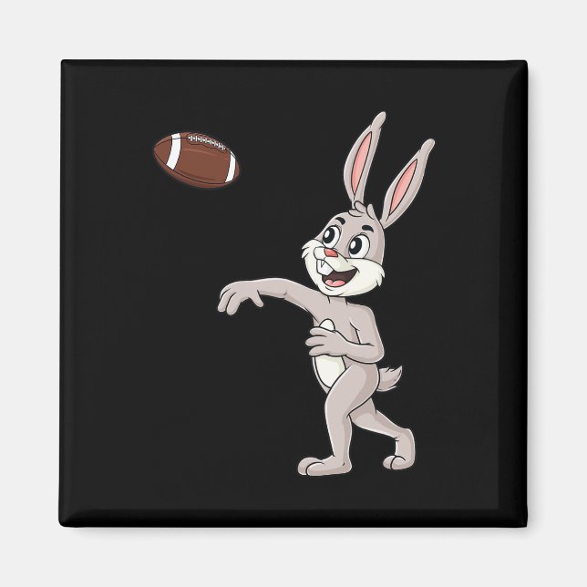 Imã Páscoa Dia Coelho Futebol De Quarterback Jovens Gi (Frente)