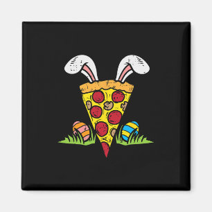 Imã Páscoa Pizza Fatia Coelhinho Ouvem Diversão Comida