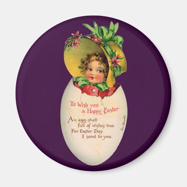 Imã Páscoa venenosa, garota vitoriana com capota no ov (Frente)