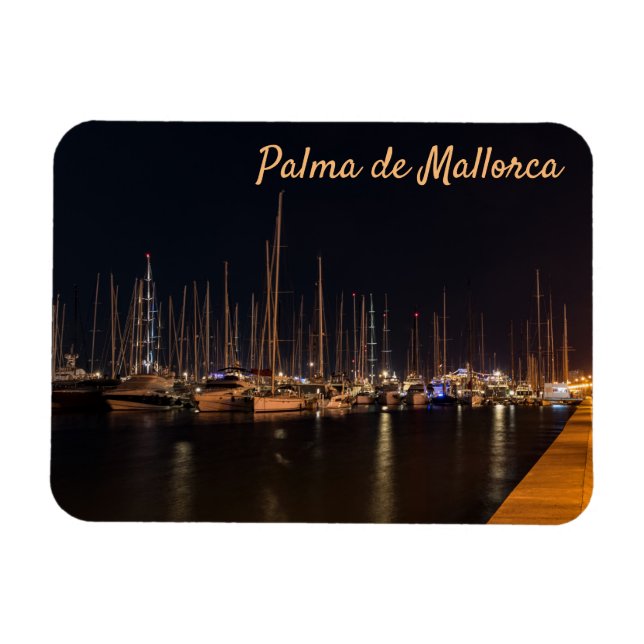 Ímã Paseo maritimo à noite - Palma de Maiorca (Horizontal)