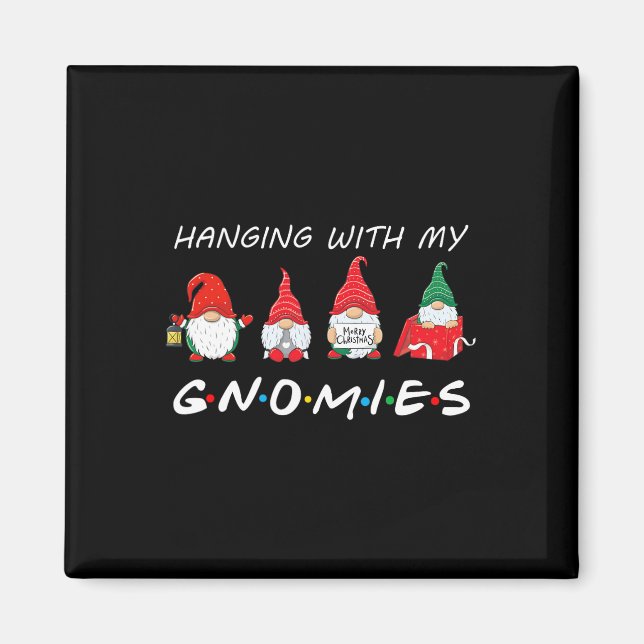 Imã Passando Com Meu Gnomies Divertido Gnomo Natal Ami (Frente)