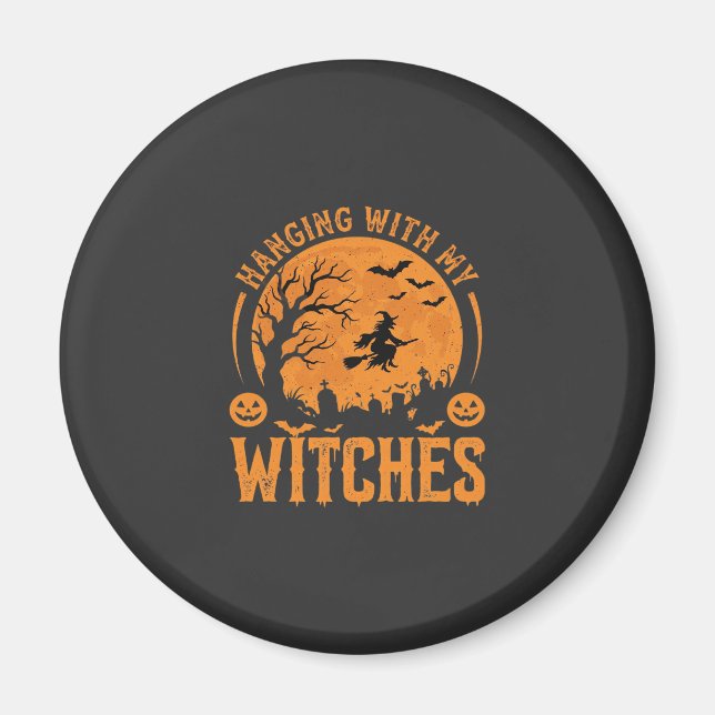 Imã Passando o Halloween com Minhas Bruxas (3) (Frente)