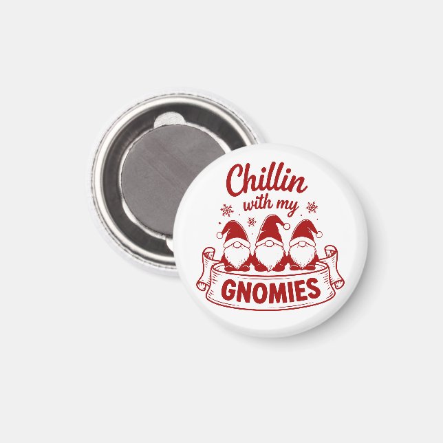 Imã Passando o Tempo com Meus Gnomos - Natal  (Front/Back)