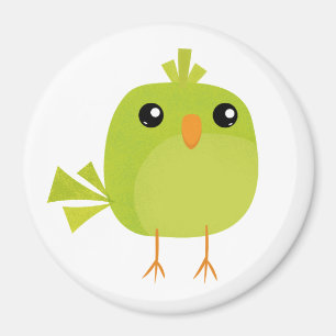 Imã Passarinho Verde Fofo Desenho Animado