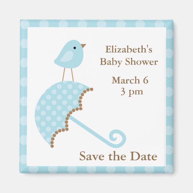 Imã Pássaro azul e guarda-chuva (Frente)