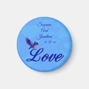 Imã Pássaro Azul Personalizado Casamento