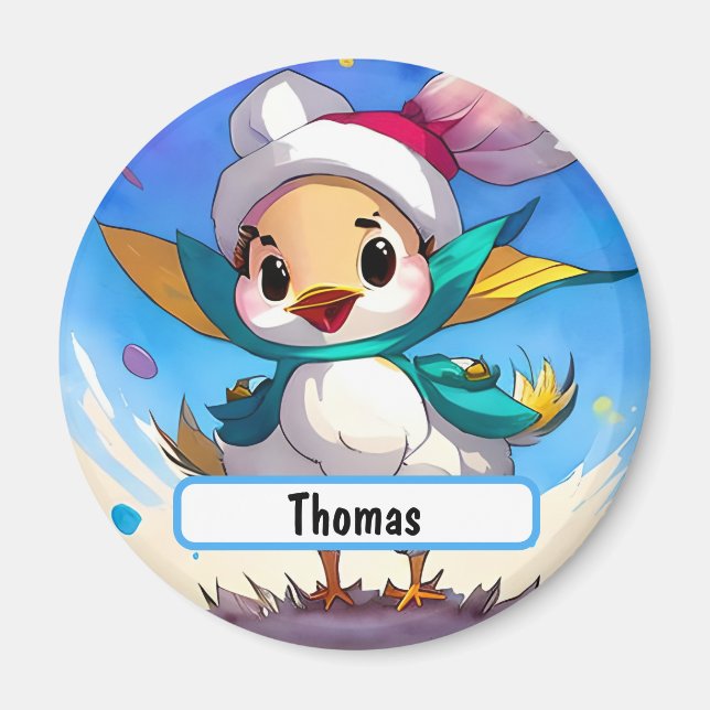 Imã Pássaro Bonito Com Caráter Personalizável (Frente)