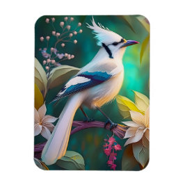 Ímã Pássaro Branca de Teal Wing Jay Fantasy