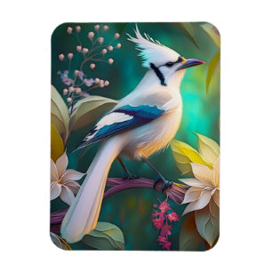 Ímã Pássaro Branca de Teal Wing Jay Fantasy