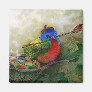 Imã Pássaro Bunting pintado pintor