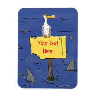 Ímã Pássaro-do-mar engraçado circulado por desenhos an