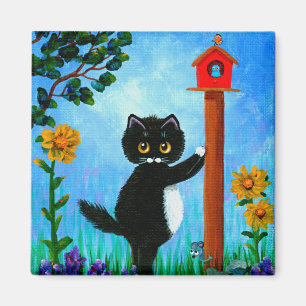 Imã Pássaro engraçado Creationarts do rato do gato