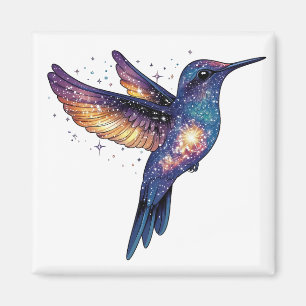 Imã Pássaro Hummingave Com Pássaro Galáxico Noturno