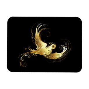 Ímã Pássaro ouro sobre fundo preto