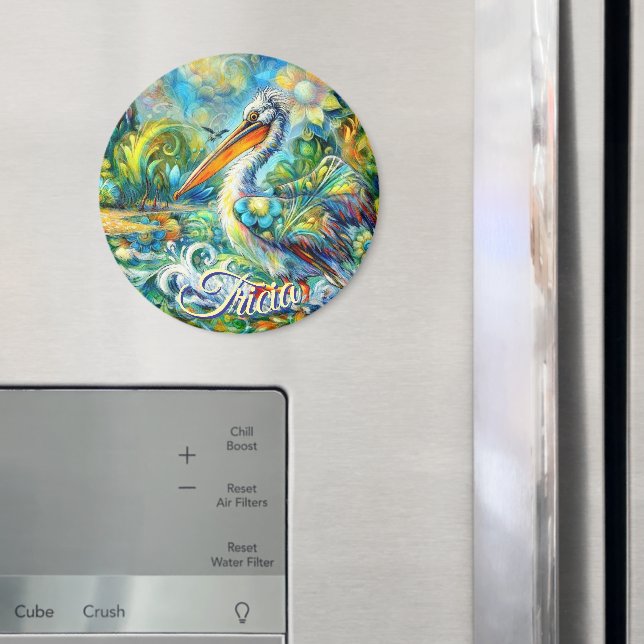 Imã Pássaro Pelicano no País das Maravilhas Personaliz (In Situ (Fridge))