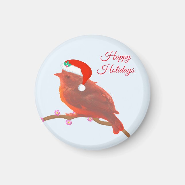 Imã Pássaro pequeno e fofo de Natal (Frente)