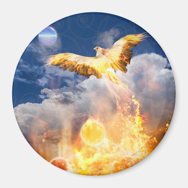 Imã Pássaro Phoenix "SAIA ACIMA DOS SEUS PROBLEMAS" (Frente)