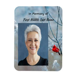 Ímã Pássaro Vermelho Cardinal do Memorial Keepsaame