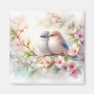 Imã Pássaros de Amor da Primavera Flor de Cerejeira Fl