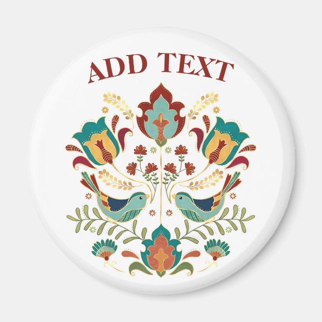 Imã Pássaros de Boas-vindas Hex Holandeses (Frente)