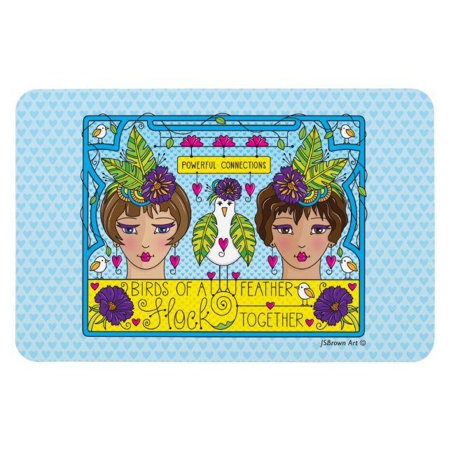 Ímã Pássaros De Um Magnete Flexível De Feather 6"x4" (Horizontal)