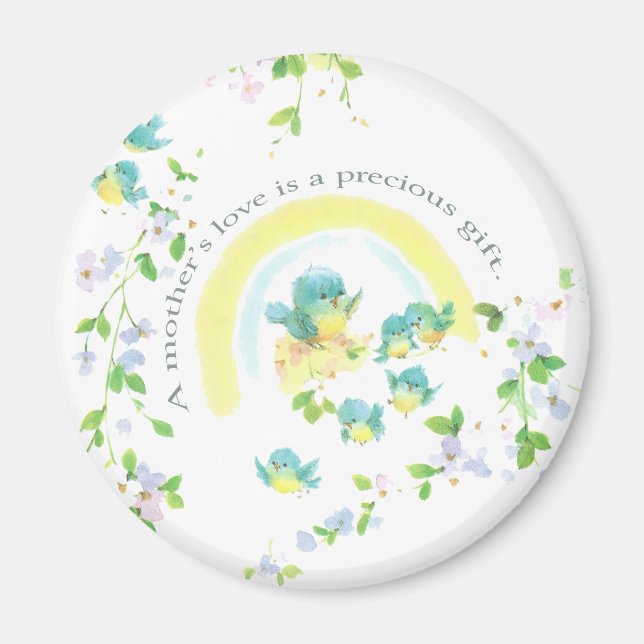Imã Pássaros dias de as mães Azuis Com Amor (Frente)