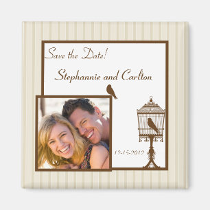 Imã Pássaros do Amor Tan/Brown Nounement Magnet