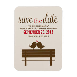 Ímã Pássaros do Parque Bench Wedding