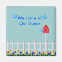 Pássaros e Birdhouse Bem-vindos a nossa casa