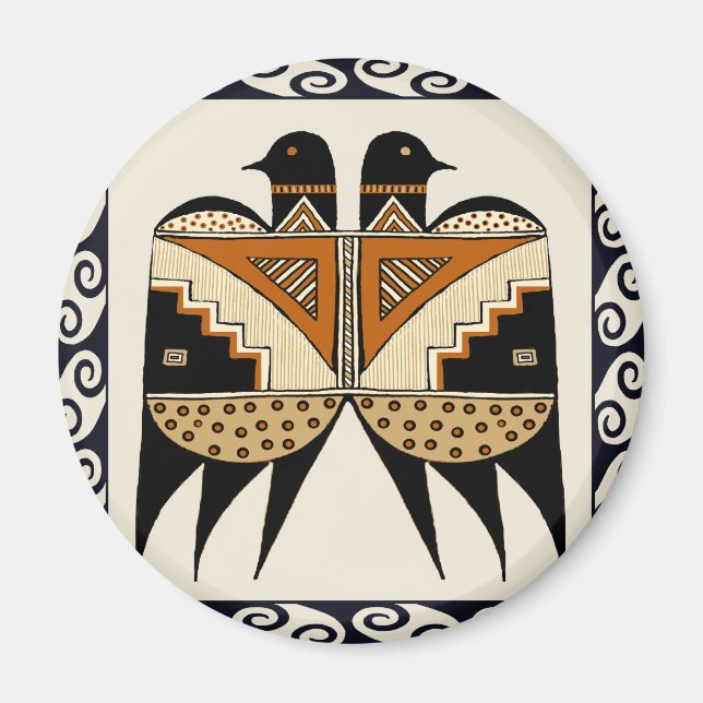 Imã Pássaros Gêmeos de Mimbres (Frente)