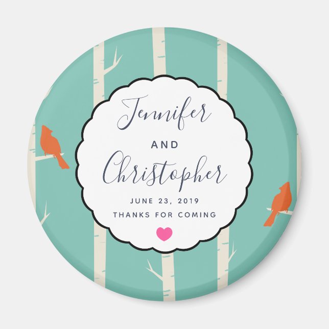 Imã Pássaros-laranja retrorados em Obrigados de Casame (Frente)