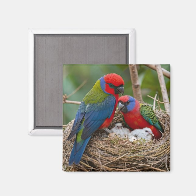 Imã Pássaros Rosella (Front/Back)