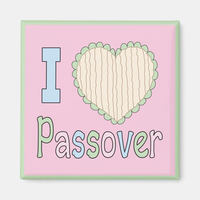 Imã Passe Magnet 2" Quadrado "I Love Passover" (Frente)